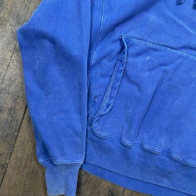 Champion Reverse Weave Hoodie Pull Over Sports Sweatshirt, Blue, Mens Small 4