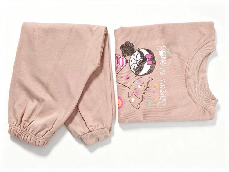 Kids Pink Sweatshirt And Pants Set age 4-5 uears image 4