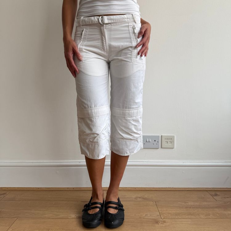 White Adidas belt capris - Size S 6