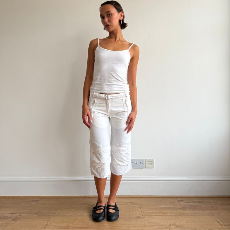 White Adidas belt capris - Size S 3