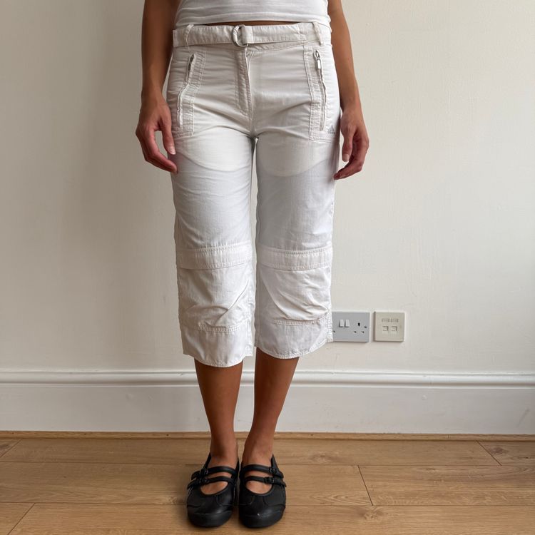 White Adidas belt capris - Size S 9
