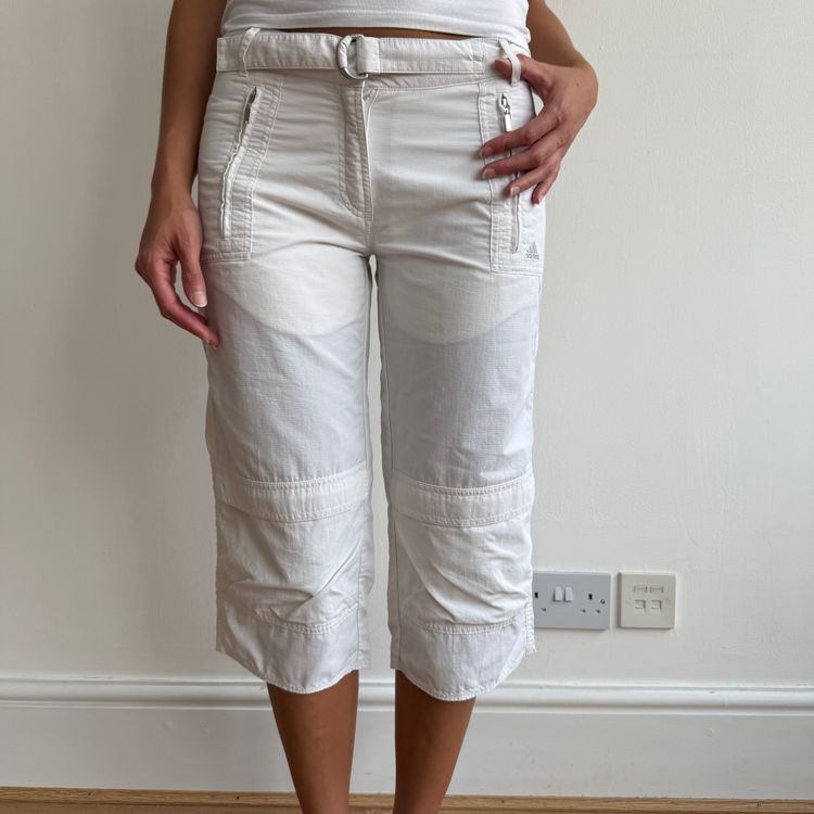 White Adidas belt capris - Size S 8