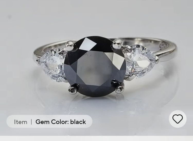 Other Black Gemstone Ring With Side Clear Stones product image