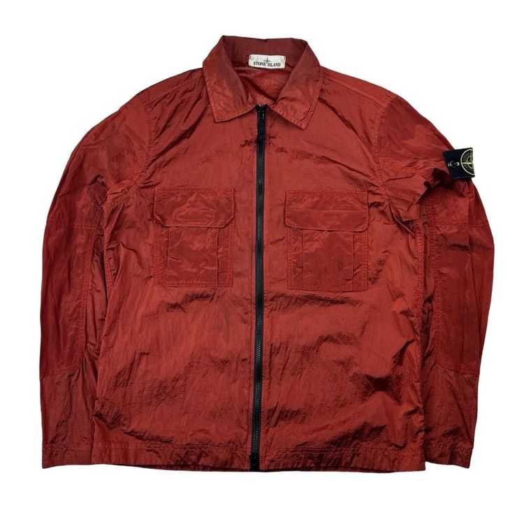 Rare Red Stone Island Nylon Metal Ripstop Overshirt 2