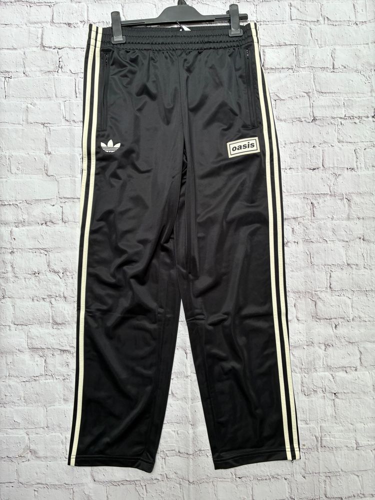 Adidas Black Track Pants With Oasis Patch