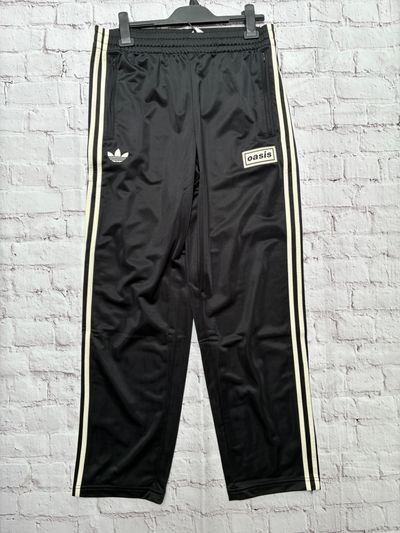 Adidas Black Track Pants With Oasis Patch