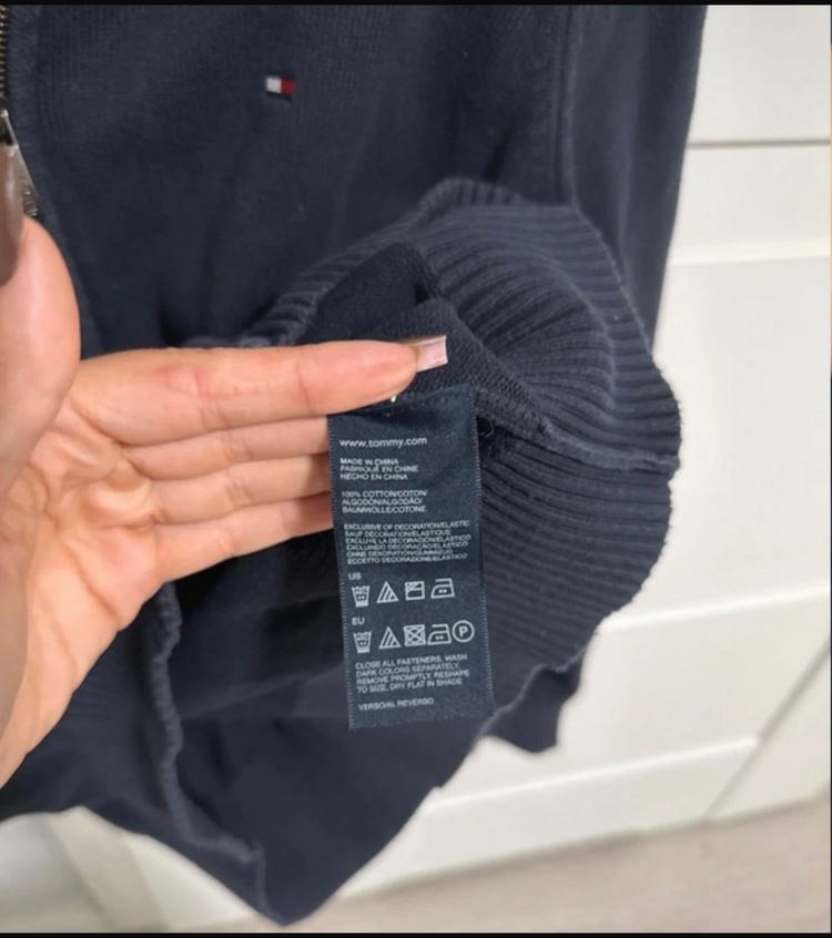 Tommy Hilfiger Navy Zip-Up Sweater image 5