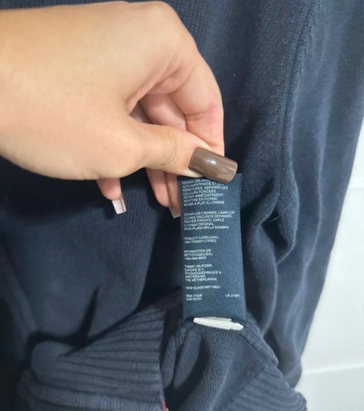 Tommy Hilfiger Navy Zip-Up Sweater image 3
