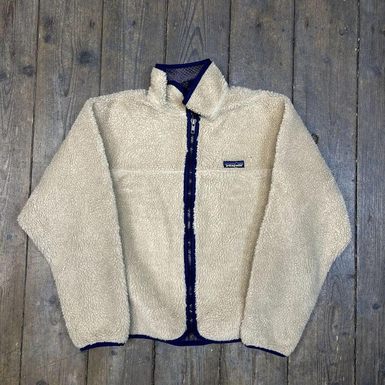 Patagonia Fleece Deep Pile Retro X Vintage Sherpa Jacket, Beige, Womens Small 1
