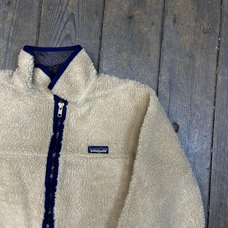 Patagonia Fleece Deep Pile Retro X Vintage Sherpa Jacket, Beige, Womens Small 2