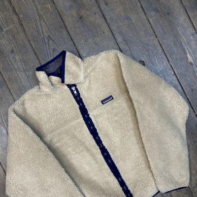 Patagonia Fleece Deep Pile Retro X Vintage Sherpa Jacket, Beige, Womens Small 3