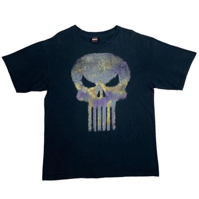 Marvel x The Punisher Skull Black Cotton T-Shirt Large 1