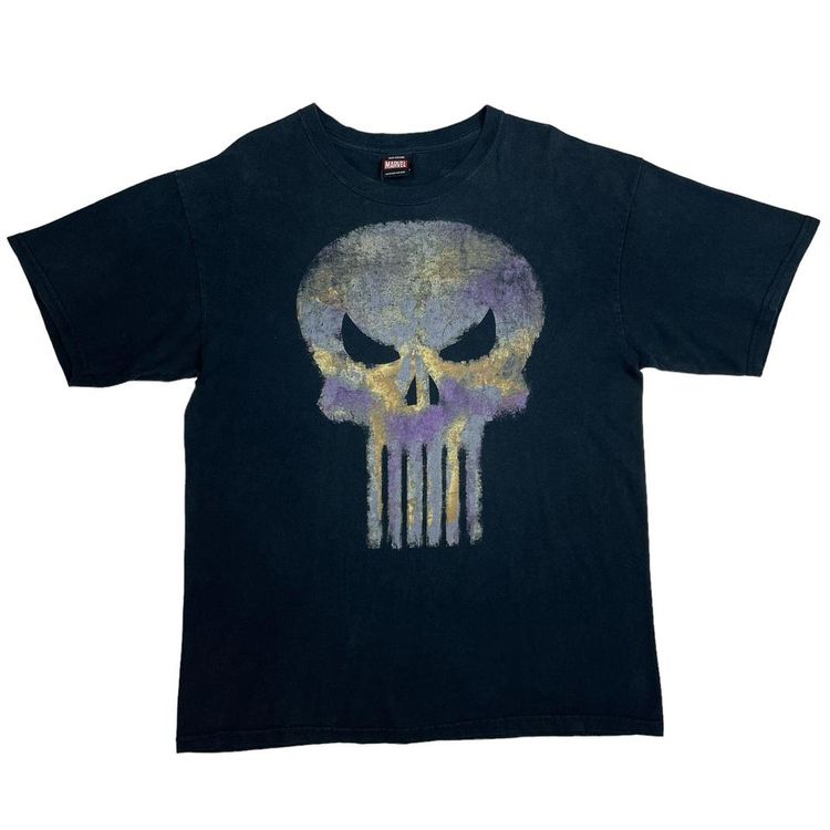 Marvel x The Punisher Skull Black Cotton T-Shirt Large