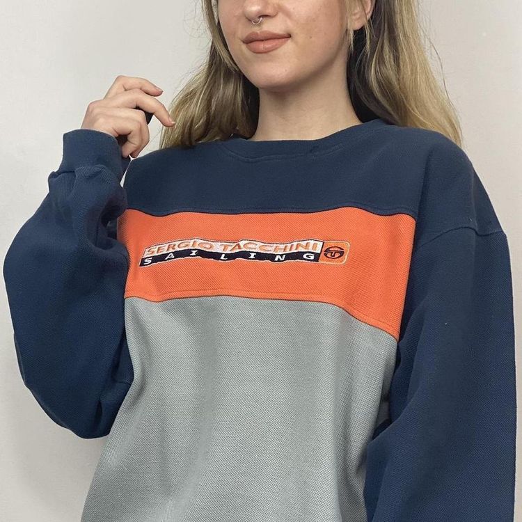 Grey Orange Navy Sergio Tacchini Sweatshirt image 3