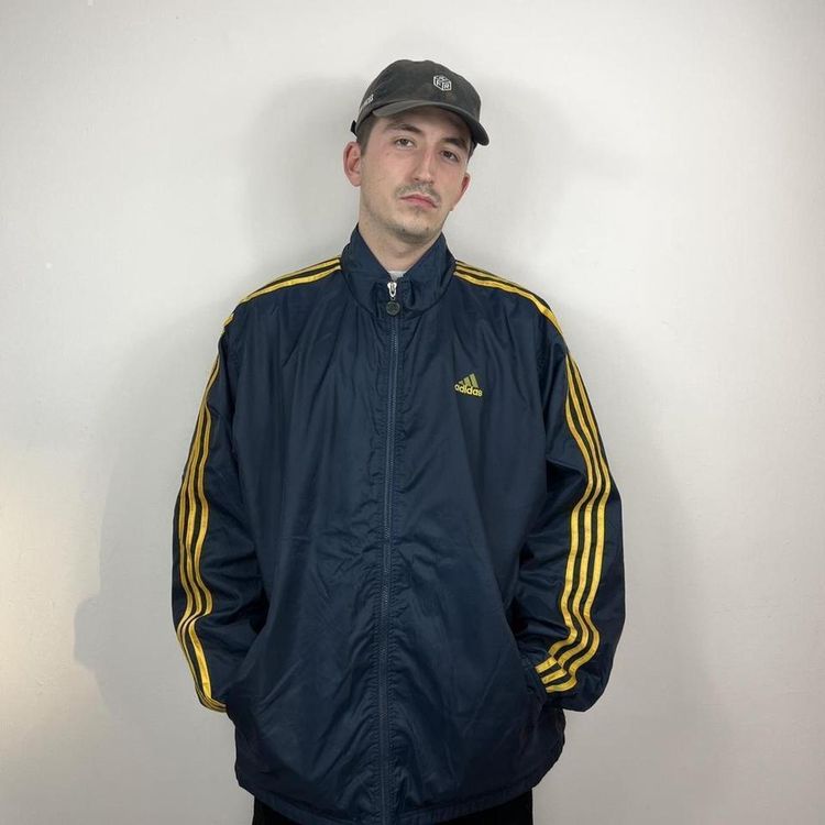 Vintage adidas blue thick windbreaker jacket image 1