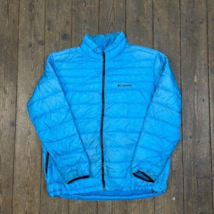 Columbia Puffer Jacket Full-Zip Outdoor Sports Coat, Blue, Mens XL image 1