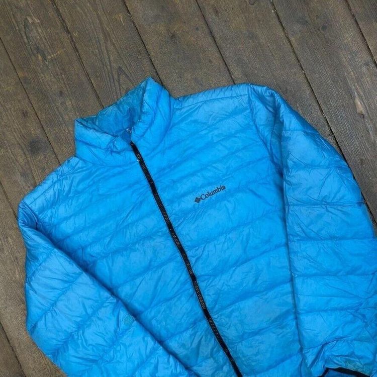 Columbia Puffer Jacket Full-Zip Outdoor Sports Coat, Blue, Mens XL image 3