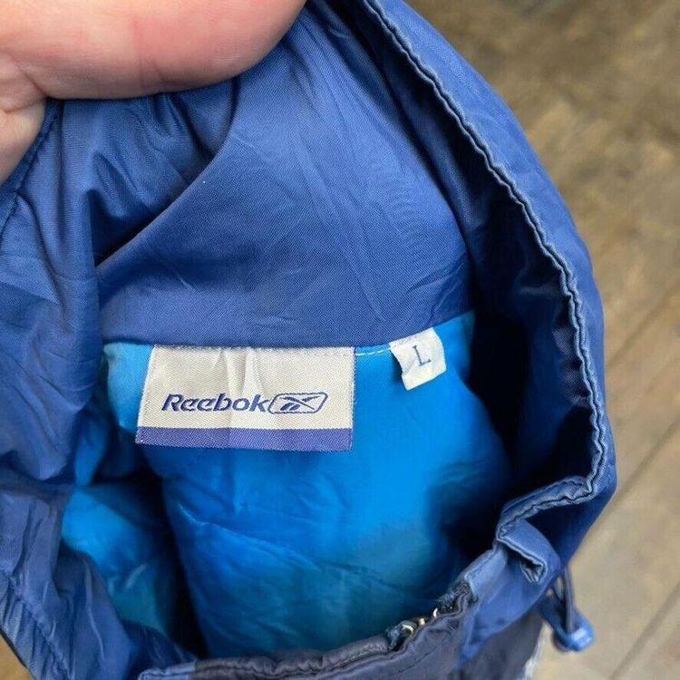 Reebok Puffer Jacket Y2K Vintage Sports Full-Zip Coat, Navy, Mens Large image 7