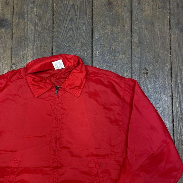 Vintage Track Jacket Y2K USA Full-Zip Rain Coat Red, Mens Large 2