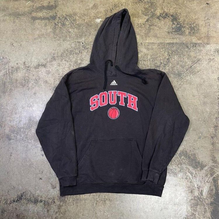 Adidas Hoodie Y2K Sports Vintage Spellout Sweatshirt Black, Mens XL