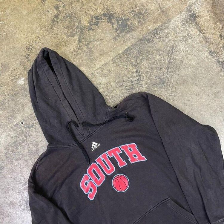 Adidas Hoodie Y2K Sports Vintage Spellout Sweatshirt Black, Mens XL 3