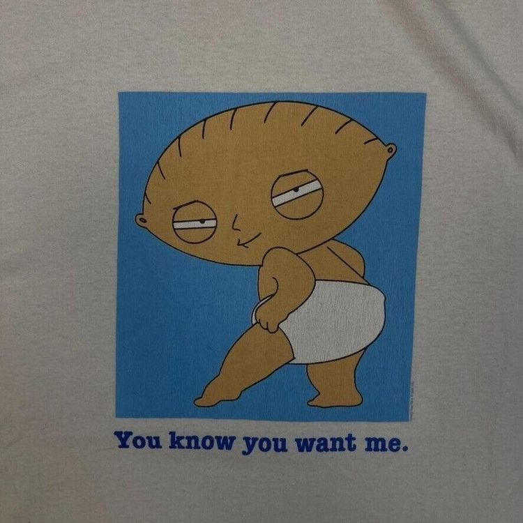 Family Guy T-Shirt Stewie Y2K Graphic USA Short Sleeve Tee, White, Mens 2XL 7
