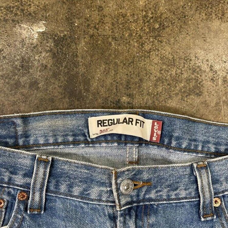 Levis 505 Jeans 90s Denim USA Vintage Pants Trousers, Washed Blue, Mens 36 image 4