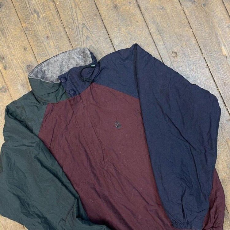 Nautica Rain Coat Fleece Lined Reversible Anorak Jacket, Burgundy, Mens XL 4