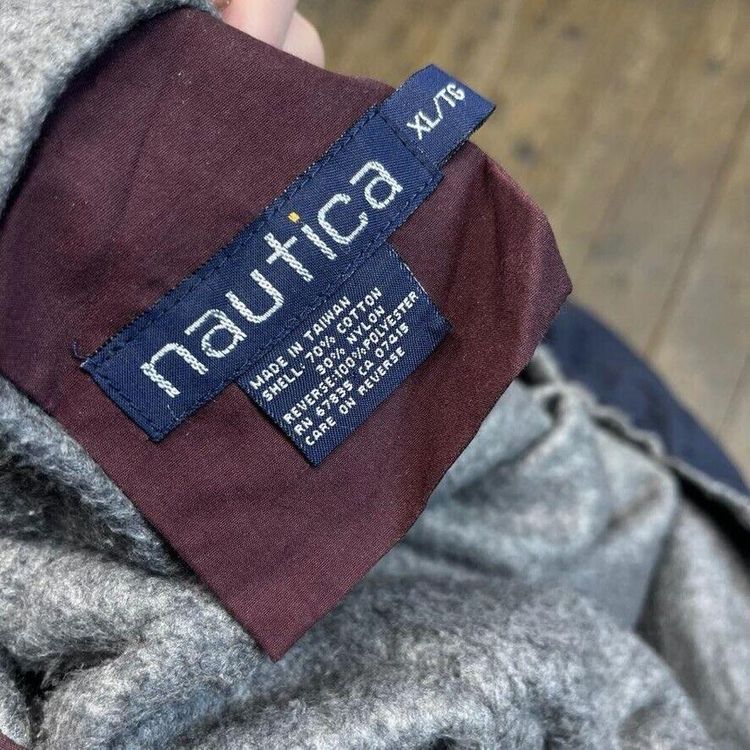 Nautica Rain Coat Fleece Lined Reversible Anorak Jacket, Burgundy, Mens XL 8