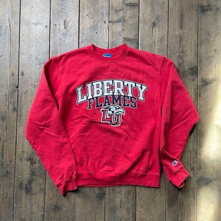Champion College Sweatshirt Crew Neck Jumper, Red, Mens Medium