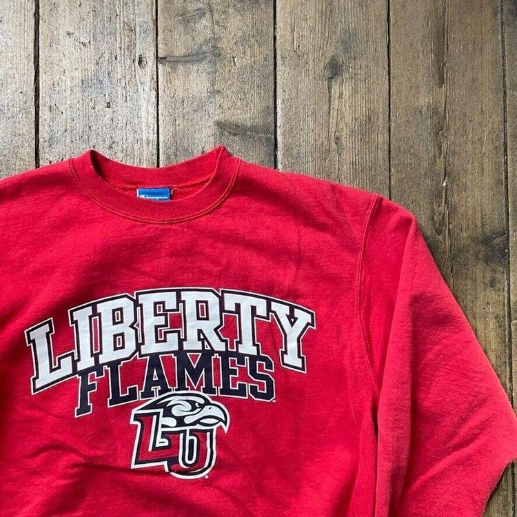 Champion College Sweatshirt Crew Neck Jumper, Red, Mens Medium 2
