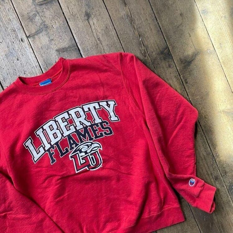Champion College Sweatshirt Crew Neck Jumper, Red, Mens Medium 3