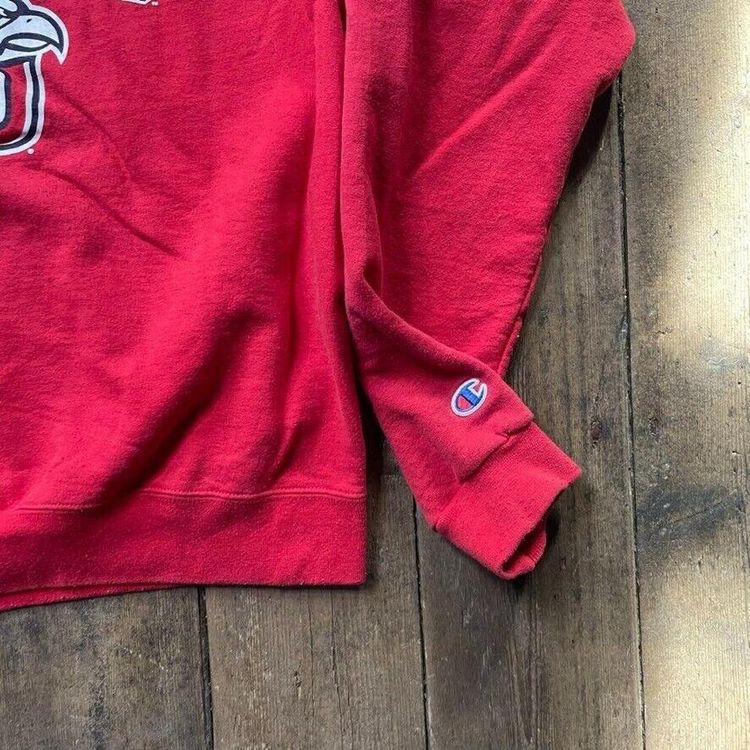 Champion College Sweatshirt Crew Neck Jumper, Red, Mens Medium 4
