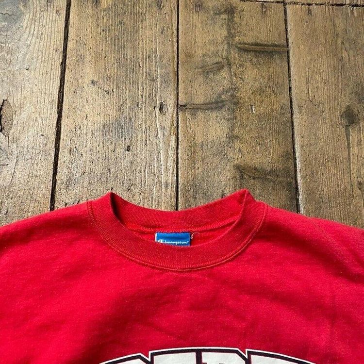 Champion College Sweatshirt Crew Neck Jumper, Red, Mens Medium 6