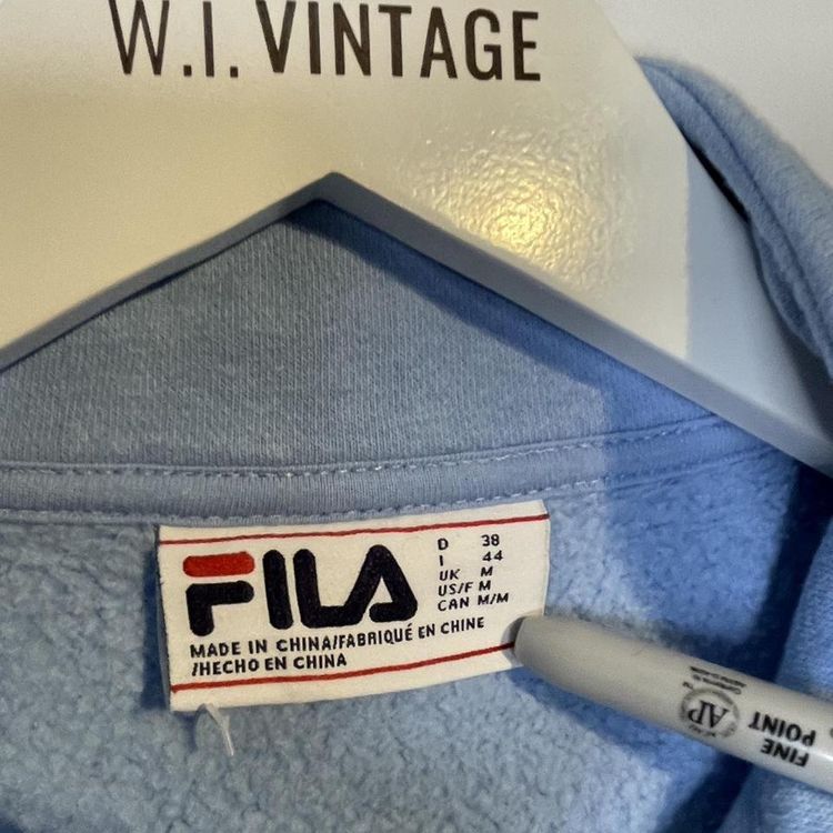 Y2k Fila Sweater black, white and baby blue medium -  size guide 🫶 embroidered logo. image 5