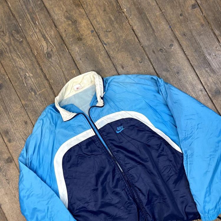 Nike Track Jacket 90's Swoosh USA Vintage Sports Full-Zip, Blue White Mens XL 3