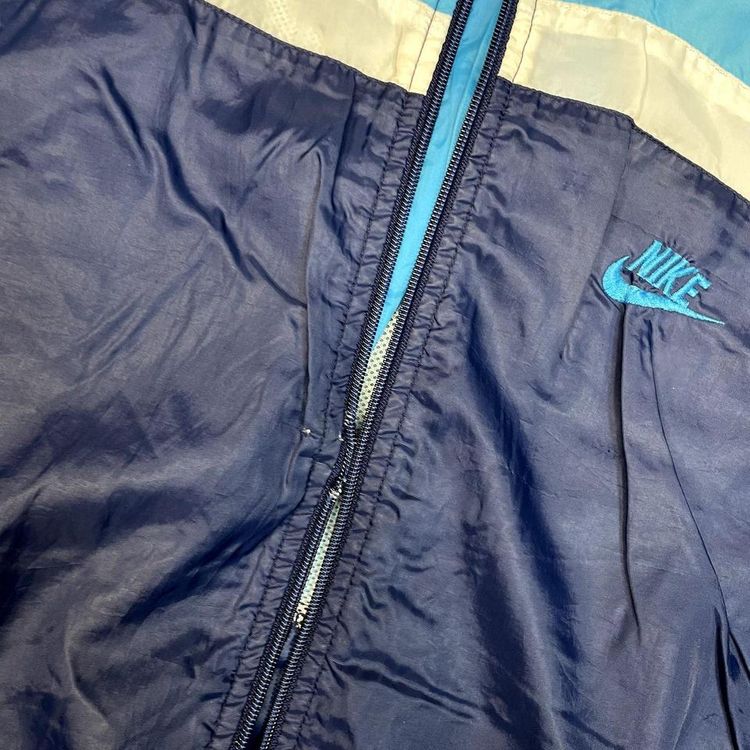 Nike Track Jacket 90's Swoosh USA Vintage Sports Full-Zip, Blue White Mens XL 5