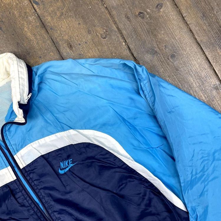 Nike Track Jacket 90's Swoosh USA Vintage Sports Full-Zip, Blue White Mens XL 4