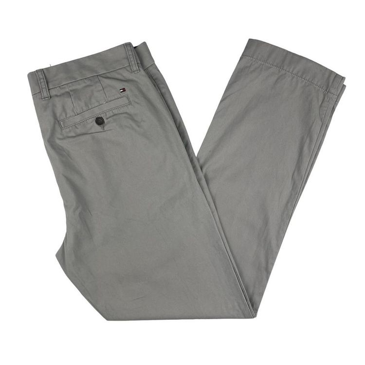 Vintage Tommy Hilfiger Tailored Fit Trousers Light Grey W34L32