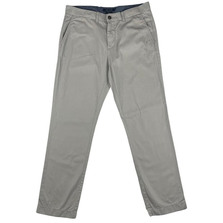 Vintage Tommy Hilfiger Tailored Fit Trousers Light Grey W34L32 2