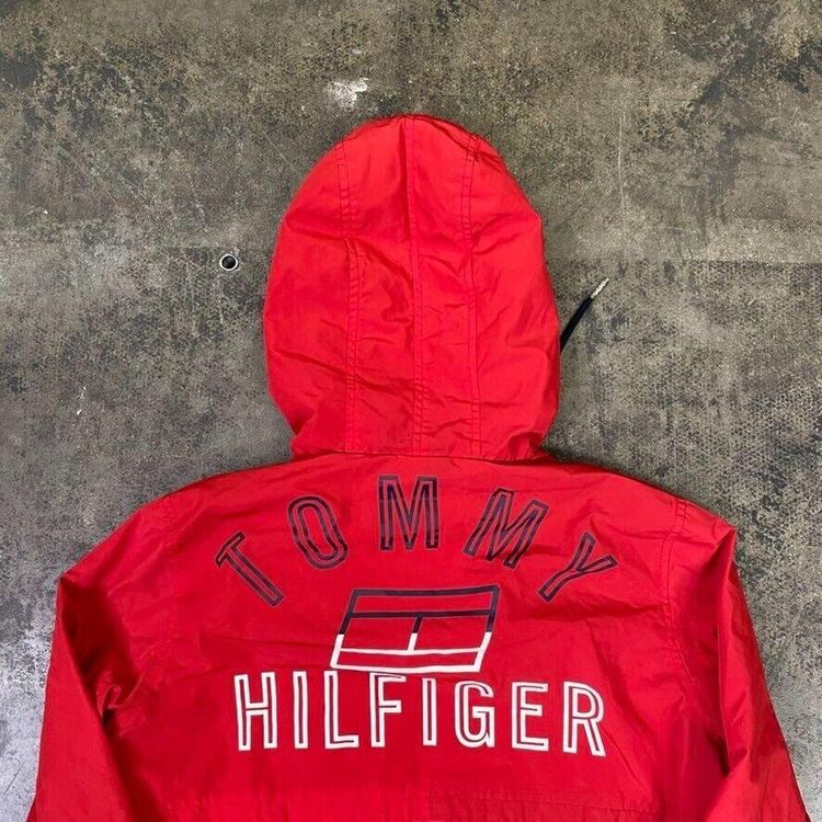 Tommy Hilfiger Rain Coat Y2K Full Zip Jacket, Red, Mens Small image 8