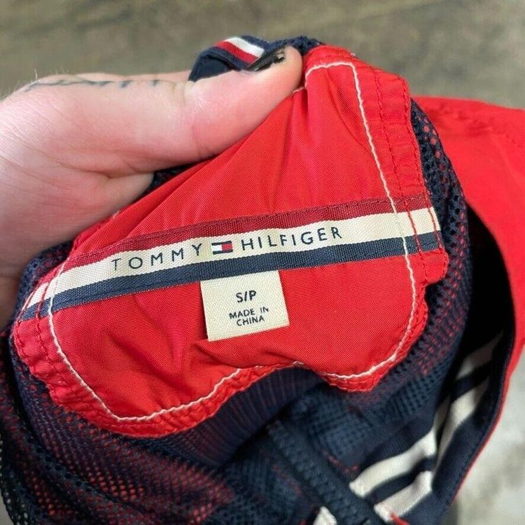 Tommy Hilfiger Rain Coat Y2K Full Zip Jacket, Red, Mens Small image 7