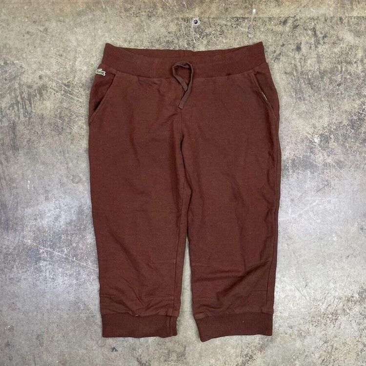 Lacoste Joggers Sports Vintage 3/4 Length Tracksuit Bottoms Brown, Womens Large image 1
