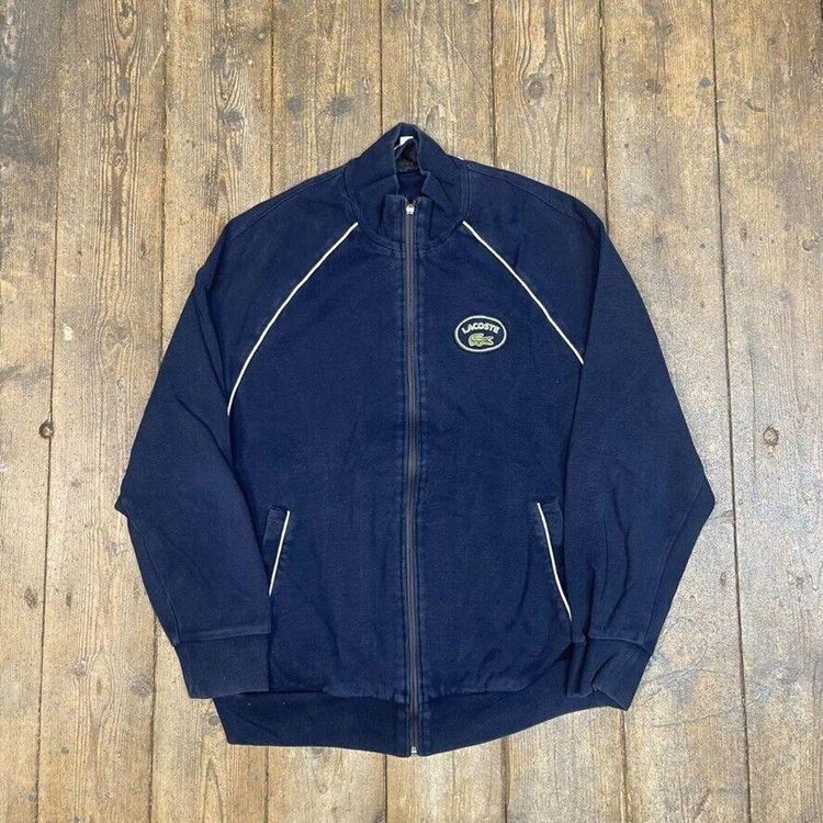 Lacoste Sweatshirt Y2K Vintage Full Zip Sports Jumper, Navy, Womens 3XL image 1