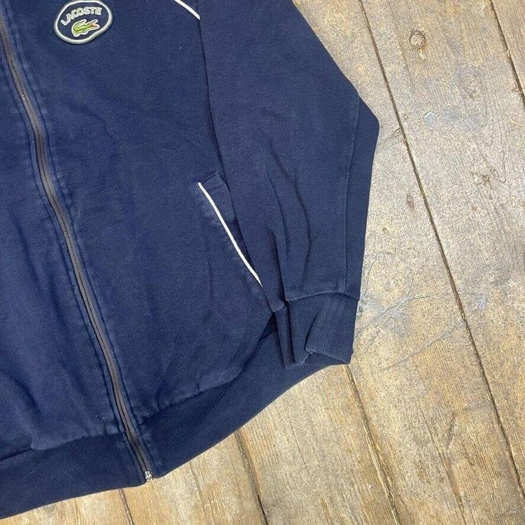 Lacoste Sweatshirt Y2K Vintage Full Zip Sports Jumper, Navy, Womens 3XL image 5