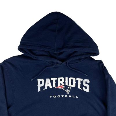 Vintage NFL New England Patriots Printed Hoodie Navy Blue Medium 2