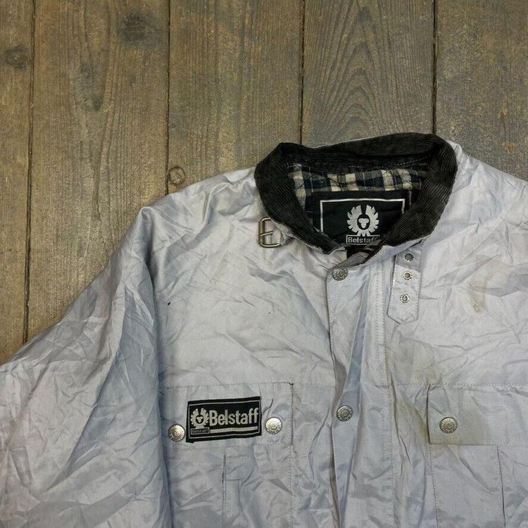 Belstaff Bomber Jacket Blanket Lined 90s Vintage Sports Coat, Grey, Mens Large image 2