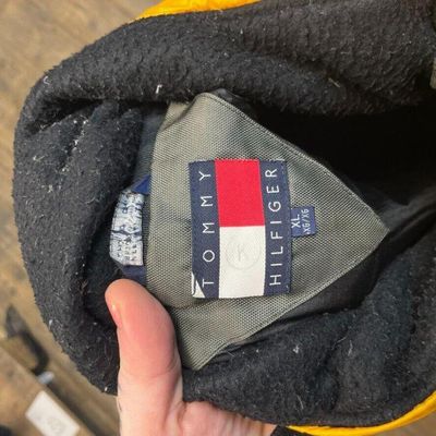 Tommy Hilfiger Puffer Coat Down Fill Vintage Sports Jacket, Yellow, Mens XL 7
