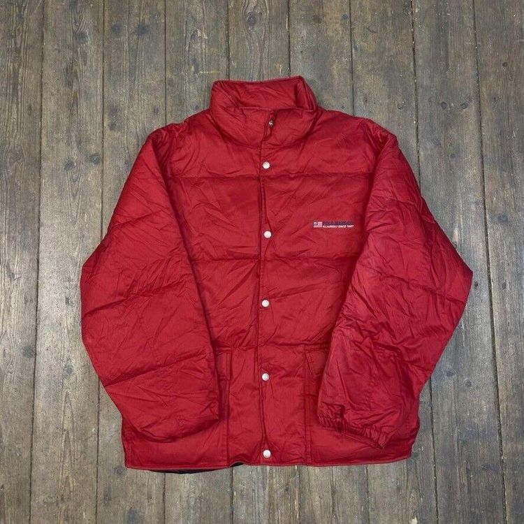 Ralph Lauren Polo Jeans Puffer Jacket Down 90s Sports Coat, Red, Mens Large image 1