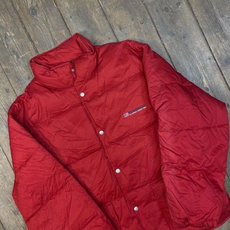 Ralph Lauren Polo Jeans Puffer Jacket Down 90s Sports Coat, Red, Mens Large image 3